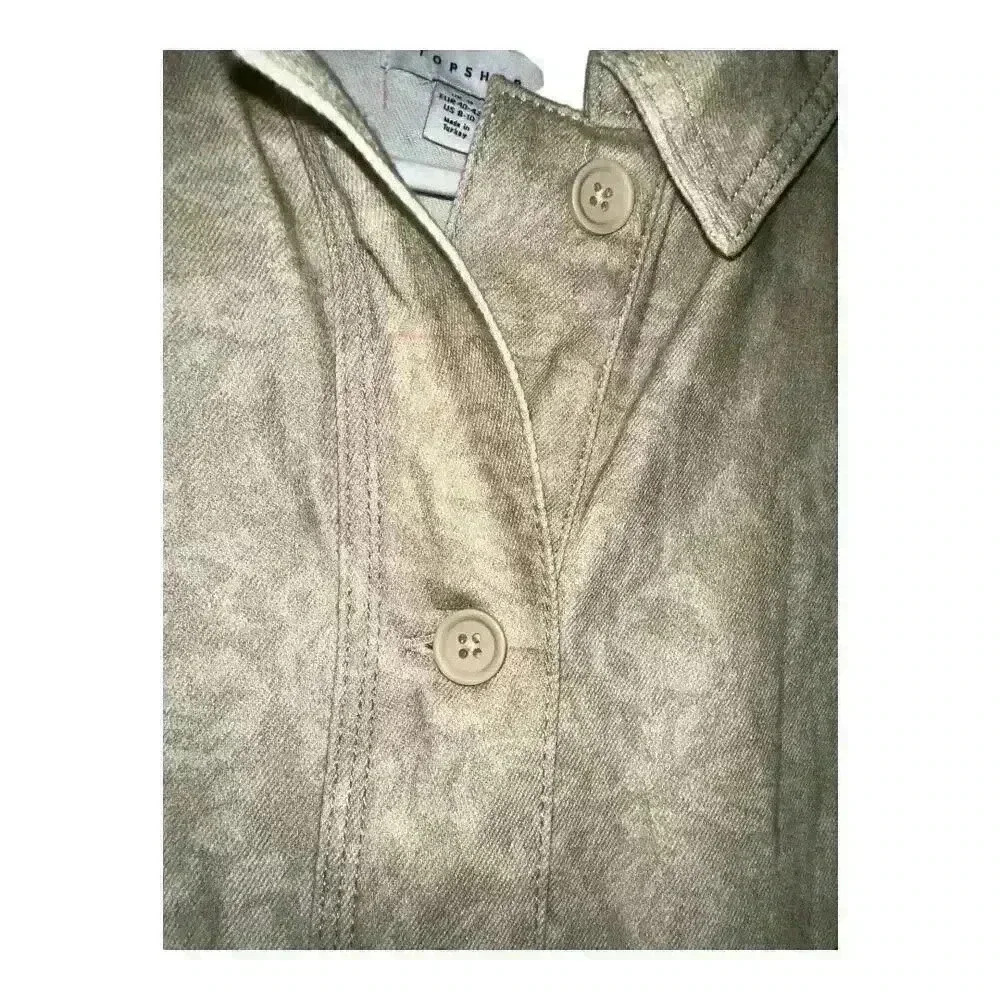 TopShop Cream‎ Floral Print Button Down Jacket. Size 8-10 - Picture 5 of 7